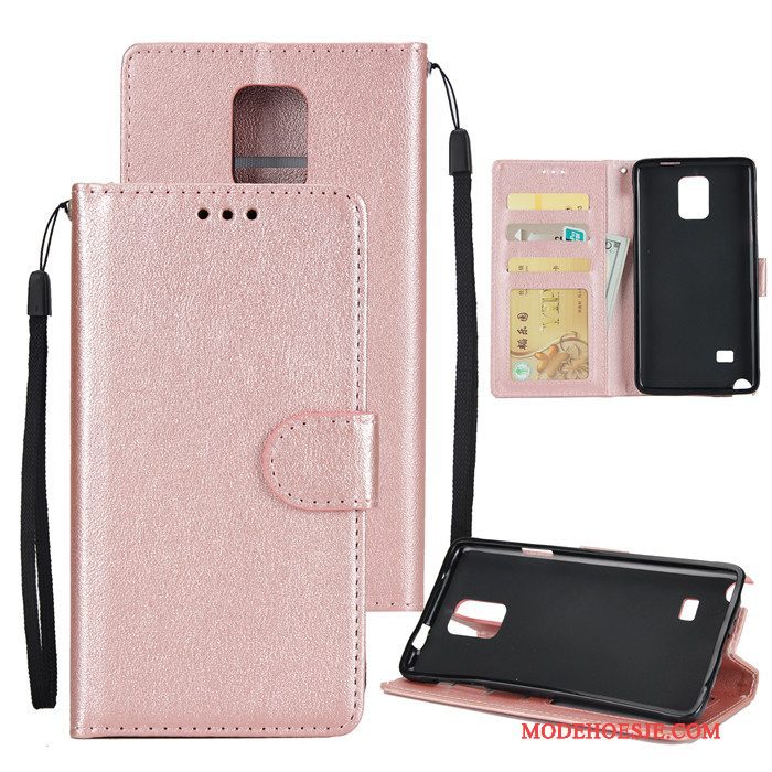 Hoesje Samsung Galaxy Note 5 Leer Anti-fall Roze, Hoes Samsung Galaxy Note 5 Folio Bedrijftelefoon