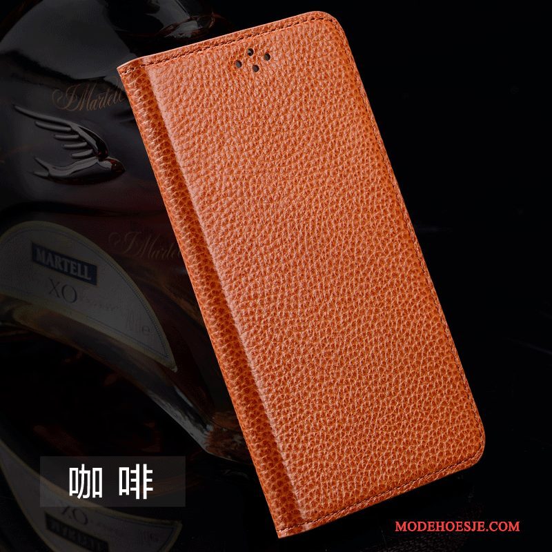 Hoesje Samsung Galaxy Note 5 Leer Oranje Anti-fall, Hoes Samsung Galaxy Note 5 Siliconen Telefoon