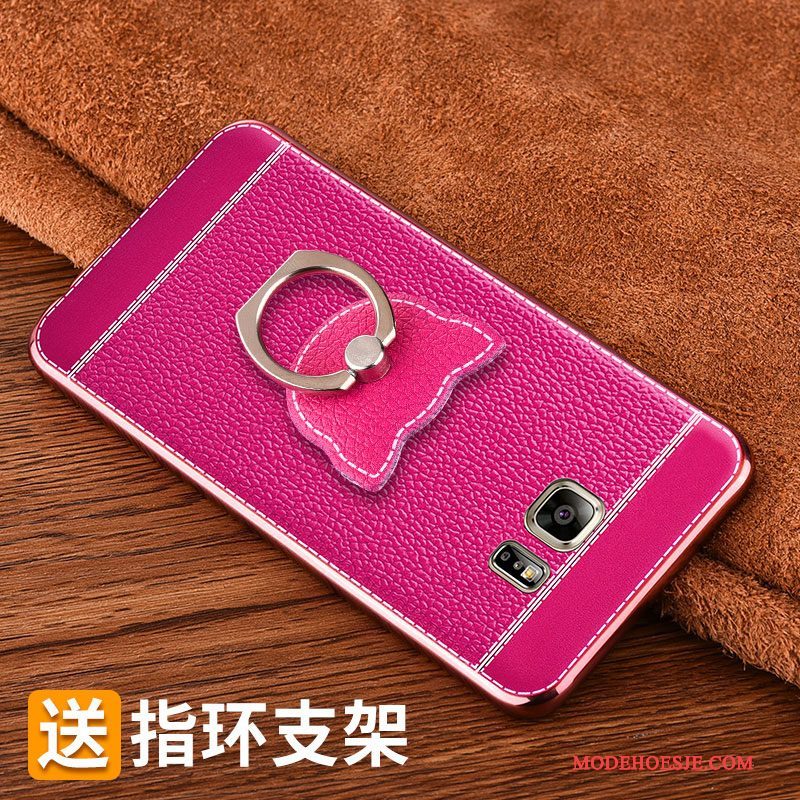 Hoesje Samsung Galaxy Note 5 Leer Patroon Trend, Hoes Samsung Galaxy Note 5 Zakken Platingtelefoon