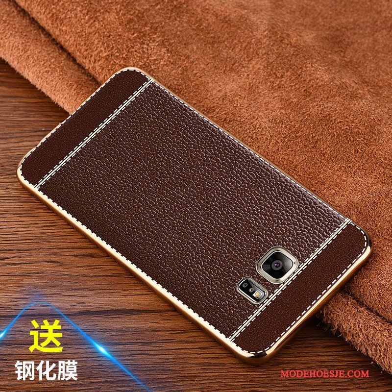 Hoesje Samsung Galaxy Note 5 Leer Patroon Trend, Hoes Samsung Galaxy Note 5 Zakken Platingtelefoon