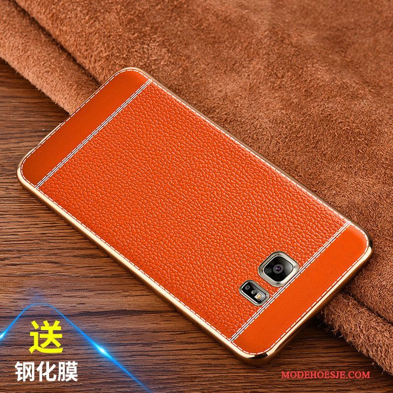 Hoesje Samsung Galaxy Note 5 Leer Patroon Trend, Hoes Samsung Galaxy Note 5 Zakken Platingtelefoon