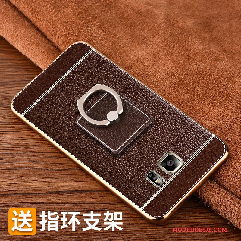 Hoesje Samsung Galaxy Note 5 Leer Patroon Trend, Hoes Samsung Galaxy Note 5 Zakken Platingtelefoon