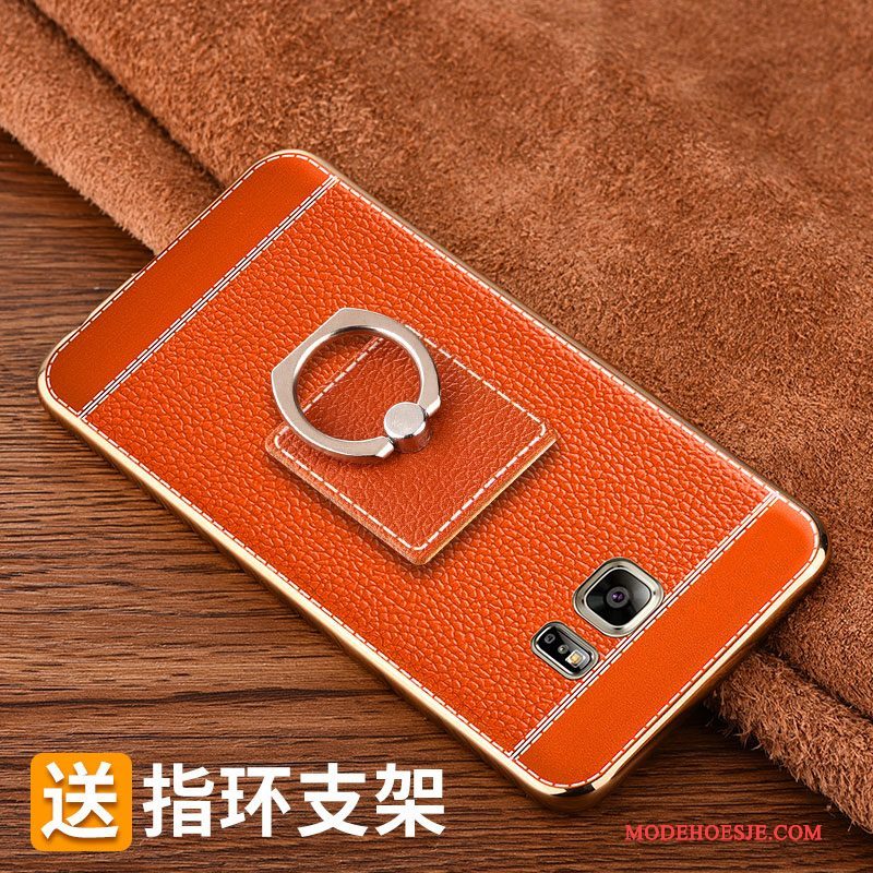 Hoesje Samsung Galaxy Note 5 Leer Patroon Trend, Hoes Samsung Galaxy Note 5 Zakken Platingtelefoon