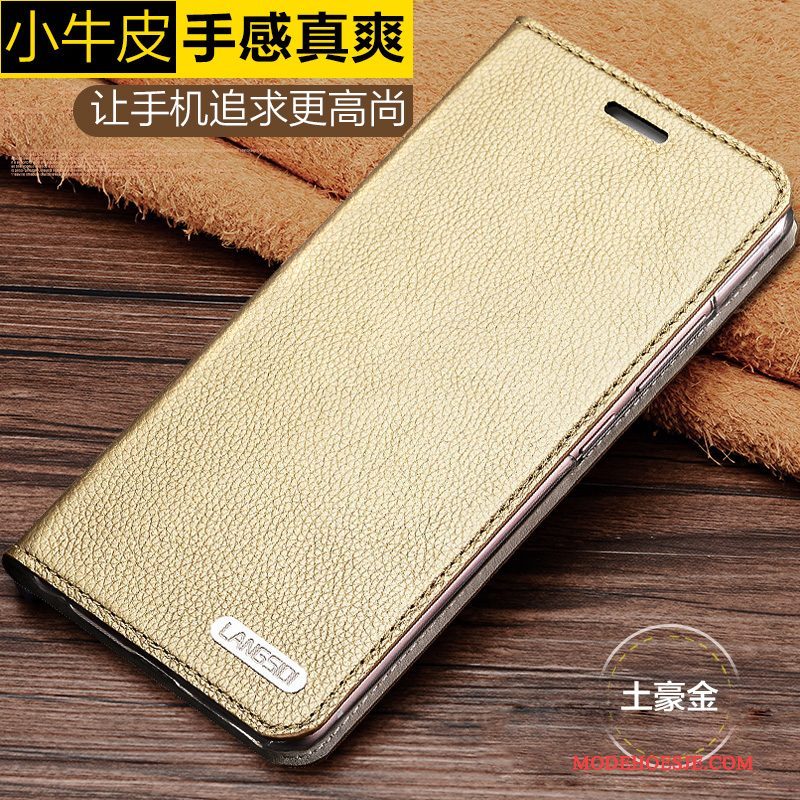 Hoesje Samsung Galaxy Note 5 Leer Telefoon Met De Hand, Hoes Samsung Galaxy Note 5 Folio Goud Pas