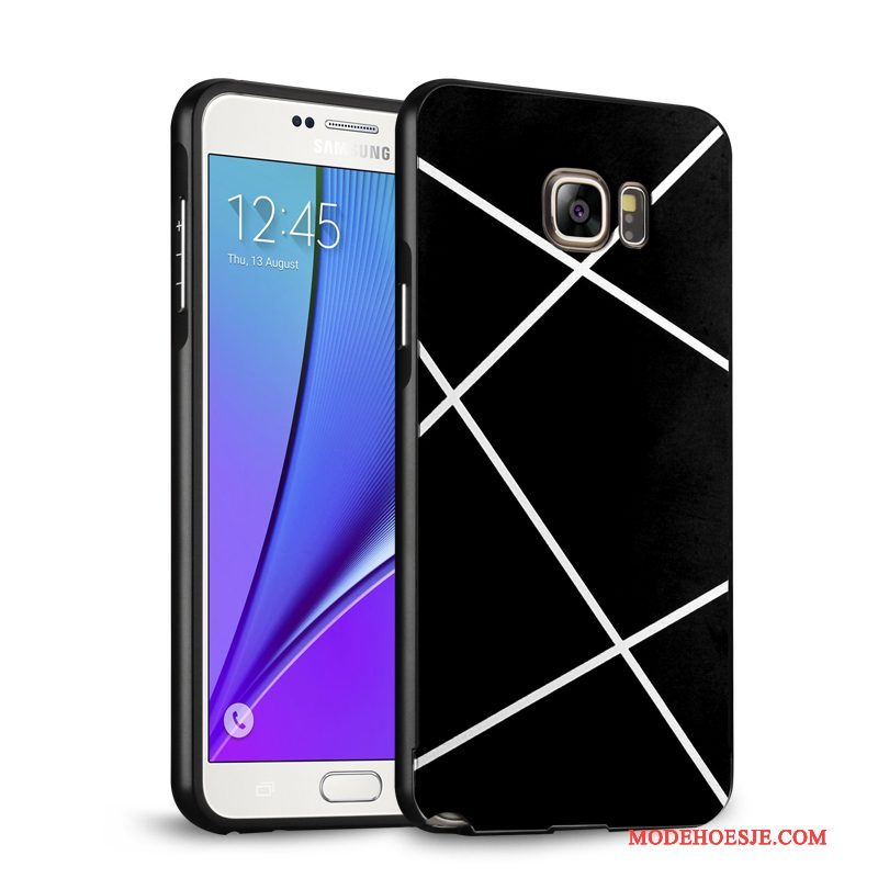 Hoesje Samsung Galaxy Note 5 Metaal Anti-fall Goud, Hoes Samsung Galaxy Note 5 Bescherming Omlijsting Spiegel
