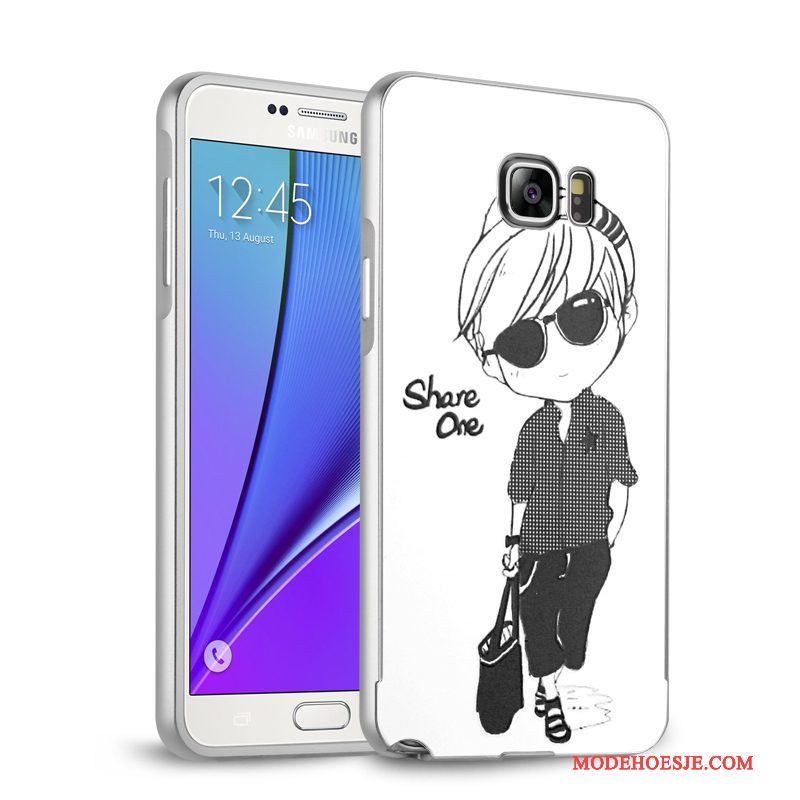 Hoesje Samsung Galaxy Note 5 Metaal Goud Achterklep, Hoes Samsung Galaxy Note 5 Bescherming Telefoon Omlijsting