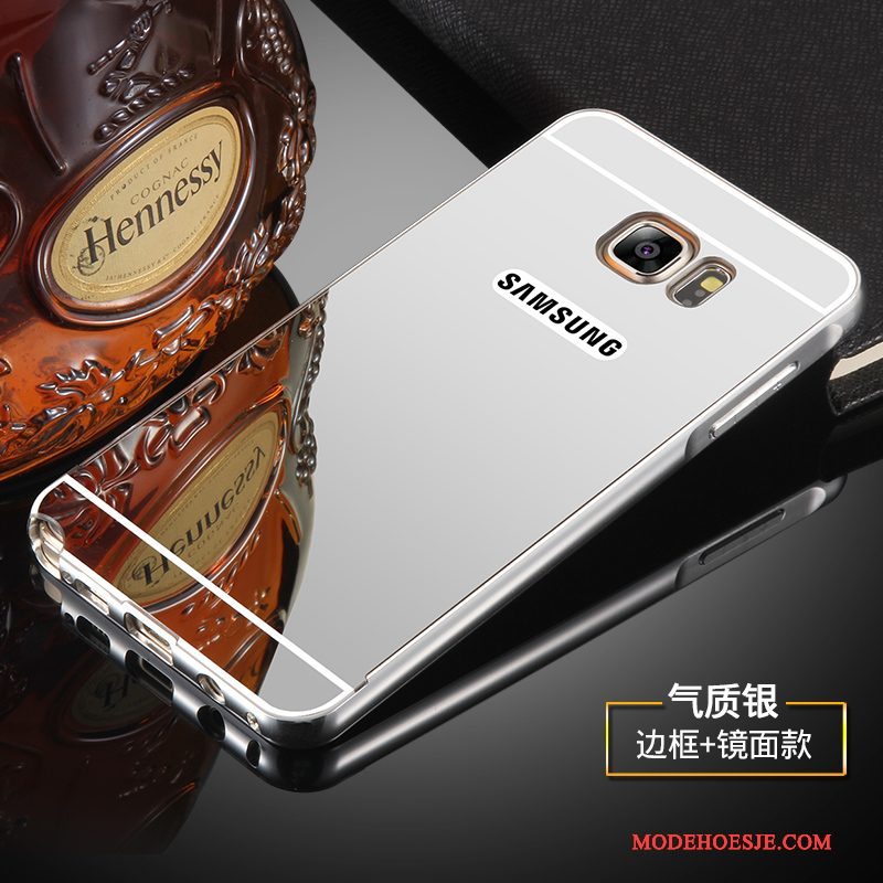 Hoesje Samsung Galaxy Note 5 Metaal Goud Achterklep, Hoes Samsung Galaxy Note 5 Bescherming Telefoon Omlijsting