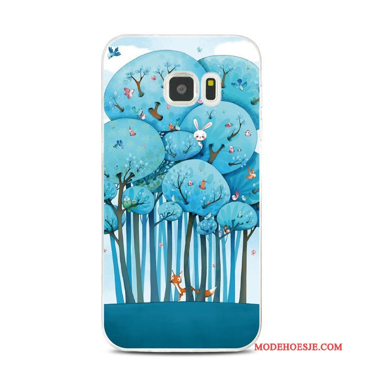 Hoesje Samsung Galaxy Note 5 Ondersteuning Kattelefoon, Hoes Samsung Galaxy Note 5 Siliconen Blauw