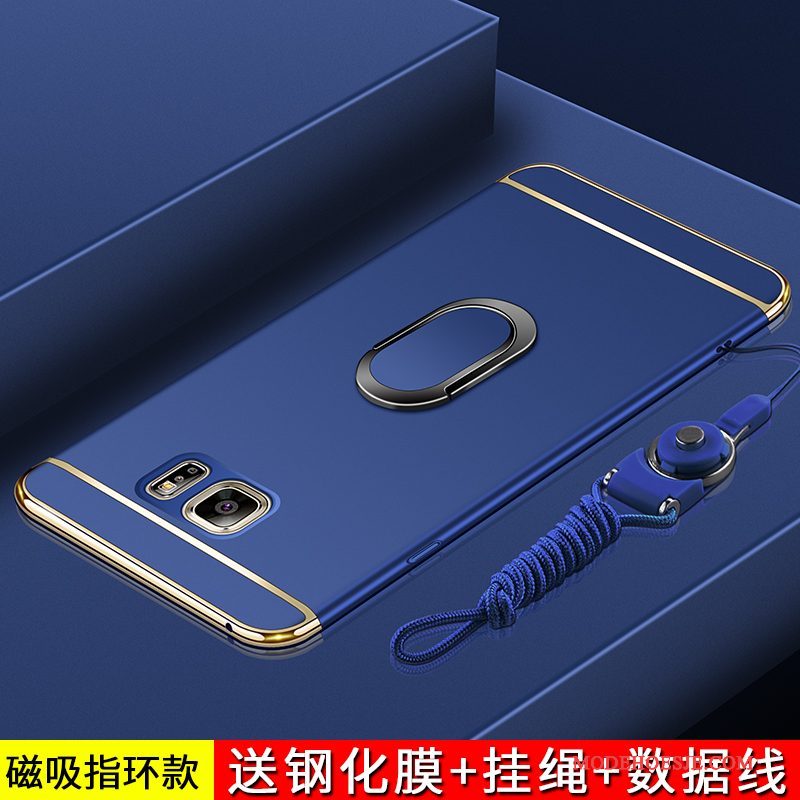 Hoesje Samsung Galaxy Note 5 Scheppend Blauw Dun, Hoes Samsung Galaxy Note 5 Zakken Anti-fall Nieuw
