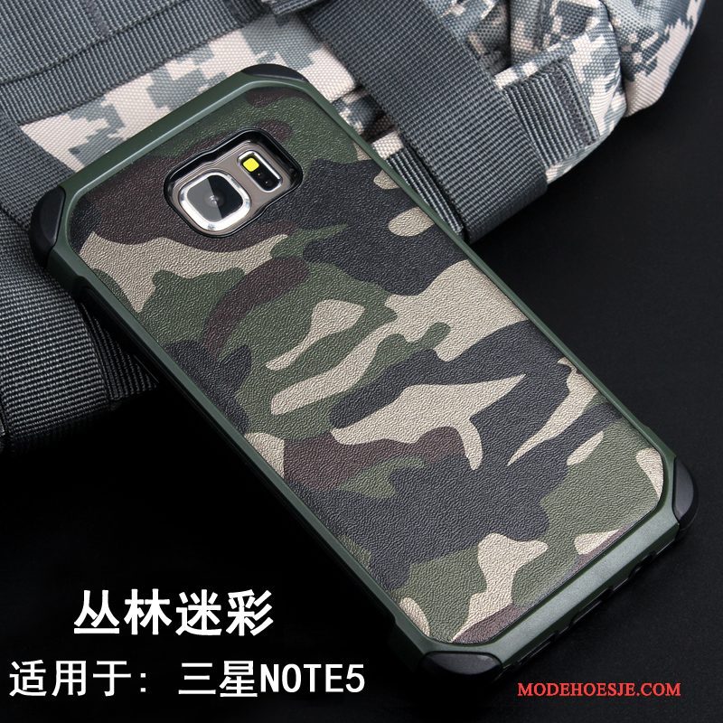 Hoesje Samsung Galaxy Note 5 Siliconen Camouflagetelefoon, Hoes Samsung Galaxy Note 5 Scheppend Persoonlijk Anti-fall