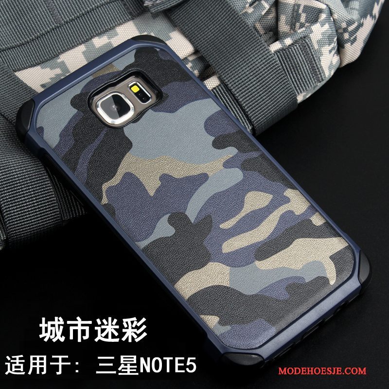 Hoesje Samsung Galaxy Note 5 Siliconen Camouflagetelefoon, Hoes Samsung Galaxy Note 5 Scheppend Persoonlijk Anti-fall