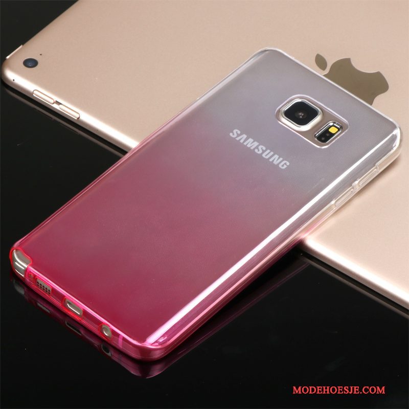 Hoesje Samsung Galaxy Note 5 Siliconen Doorzichtig Lichte En Dun, Hoes Samsung Galaxy Note 5 Bescherming Purpertelefoon