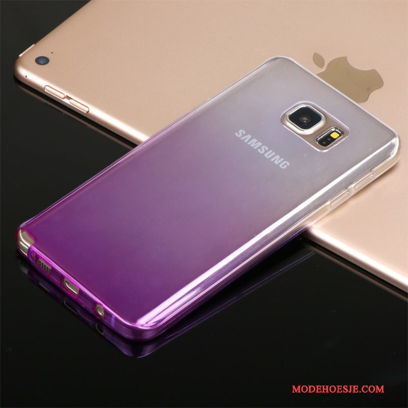 Hoesje Samsung Galaxy Note 5 Siliconen Doorzichtig Lichte En Dun, Hoes Samsung Galaxy Note 5 Bescherming Purpertelefoon