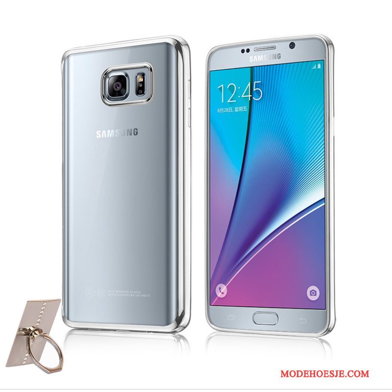 Hoesje Samsung Galaxy Note 5 Siliconen Grijs Nieuw, Hoes Samsung Galaxy Note 5 Zacht Dun Doorzichtig