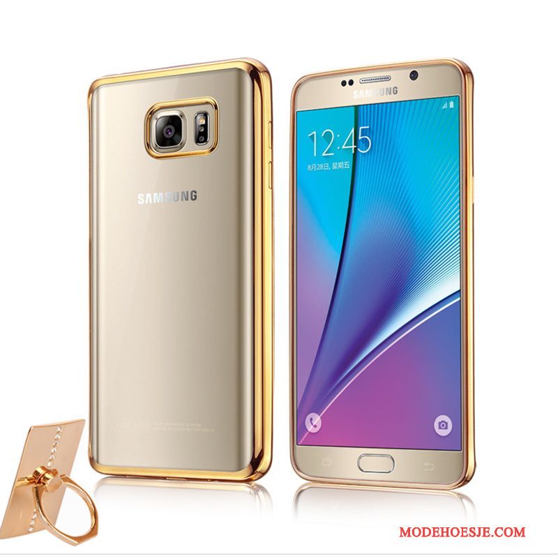 Hoesje Samsung Galaxy Note 5 Siliconen Grijs Nieuw, Hoes Samsung Galaxy Note 5 Zacht Dun Doorzichtig