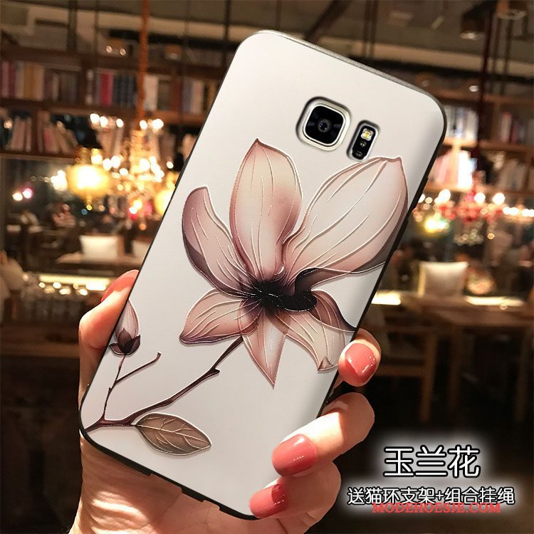 Hoesje Samsung Galaxy Note 5 Siliconen Trend Bloemen, Hoes Samsung Galaxy Note 5 Telefoon Hanger