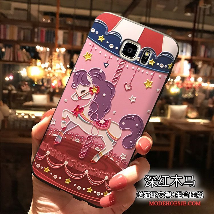 Hoesje Samsung Galaxy Note 5 Spotprent Purper Roze, Hoes Samsung Galaxy Note 5 Siliconen Mooietelefoon