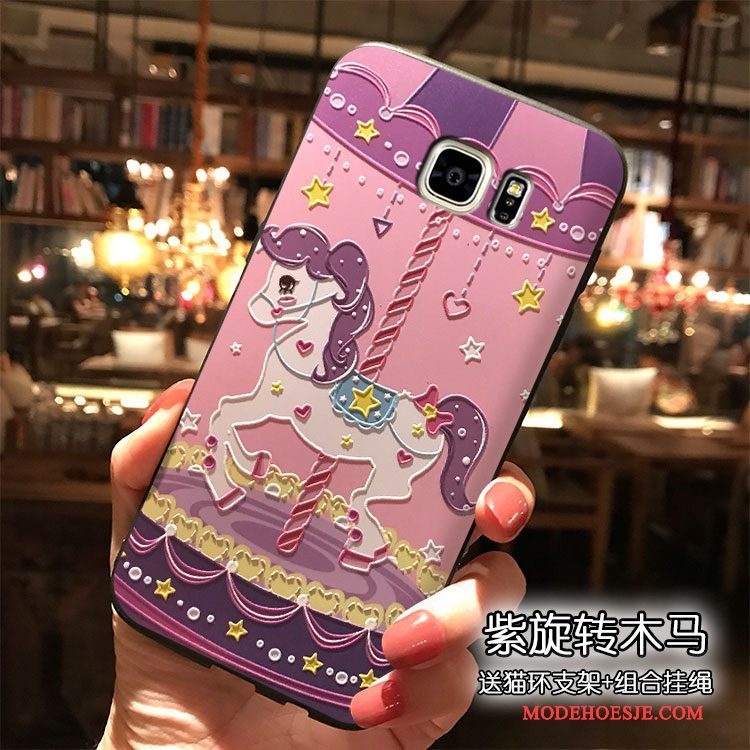 Hoesje Samsung Galaxy Note 5 Spotprent Purper Roze, Hoes Samsung Galaxy Note 5 Siliconen Mooietelefoon