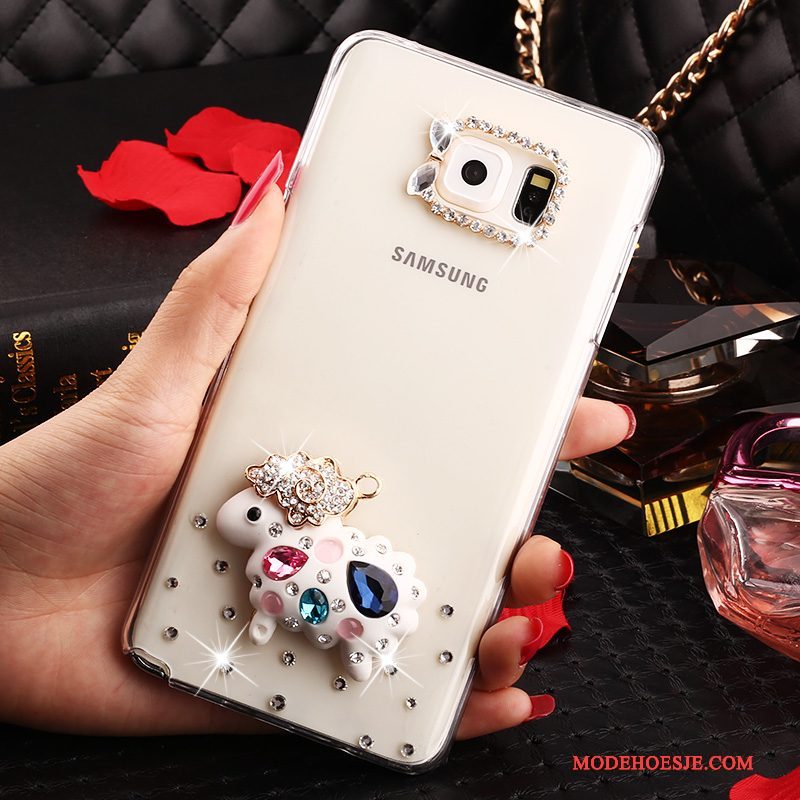 Hoesje Samsung Galaxy Note 5 Strass Anti-falltelefoon, Hoes Samsung Galaxy Note 5 Bescherming Wit Doorzichtig