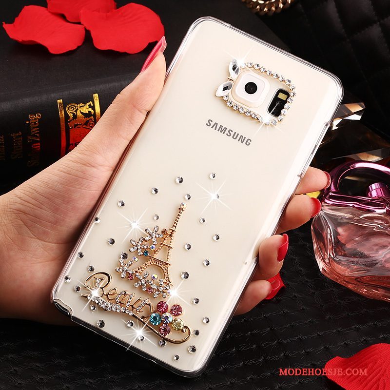 Hoesje Samsung Galaxy Note 5 Strass Anti-falltelefoon, Hoes Samsung Galaxy Note 5 Bescherming Wit Doorzichtig