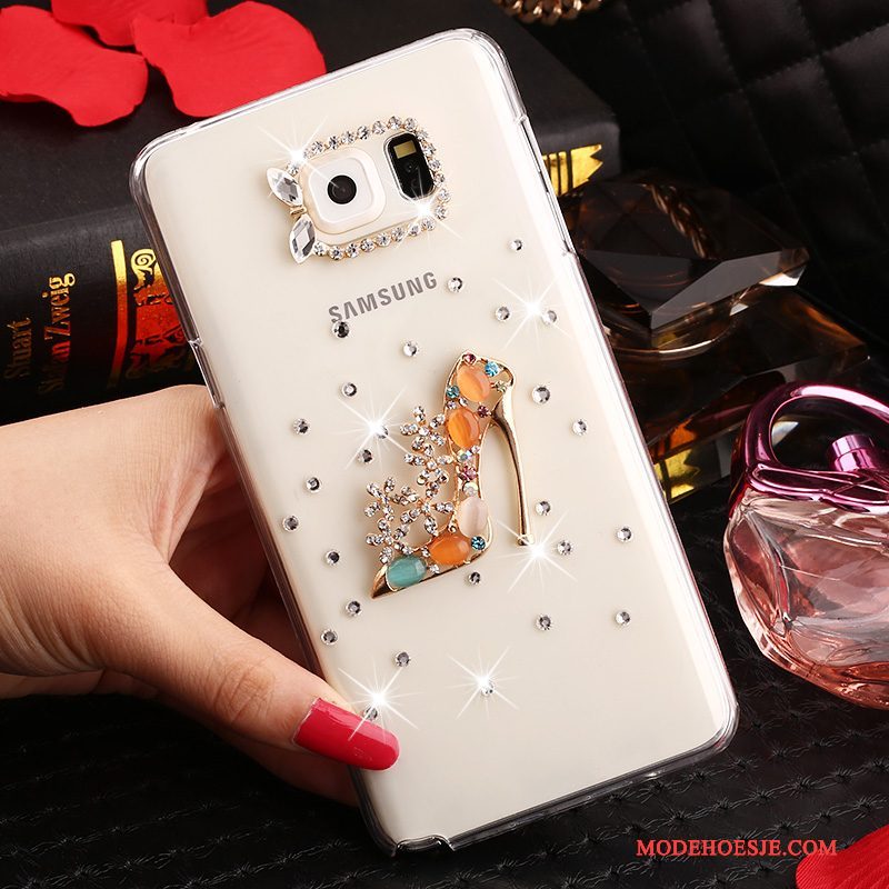 Hoesje Samsung Galaxy Note 5 Strass Anti-falltelefoon, Hoes Samsung Galaxy Note 5 Bescherming Wit Doorzichtig