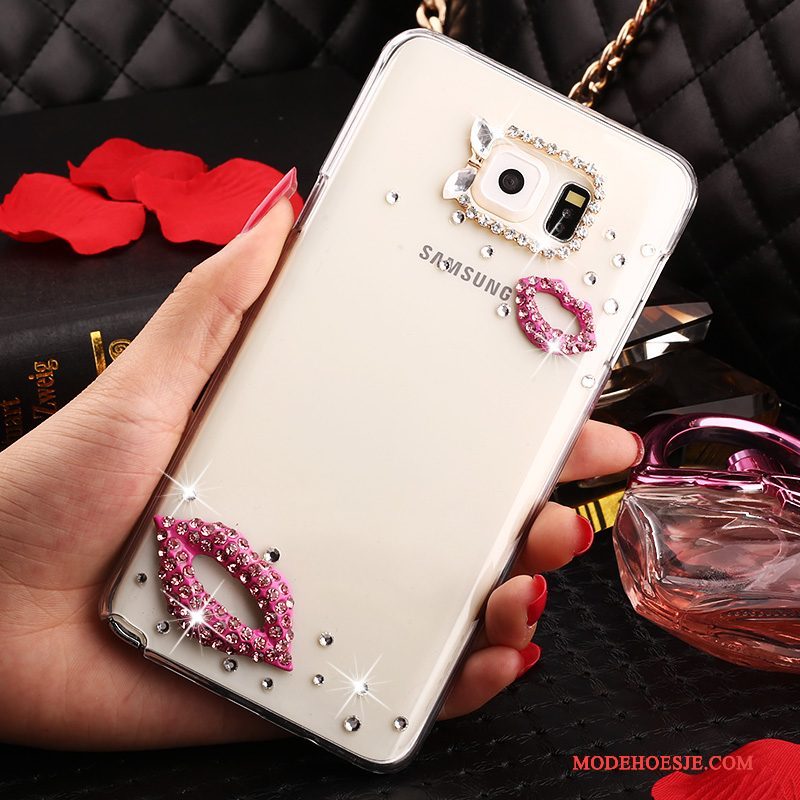 Hoesje Samsung Galaxy Note 5 Strass Anti-falltelefoon, Hoes Samsung Galaxy Note 5 Bescherming Wit Doorzichtig