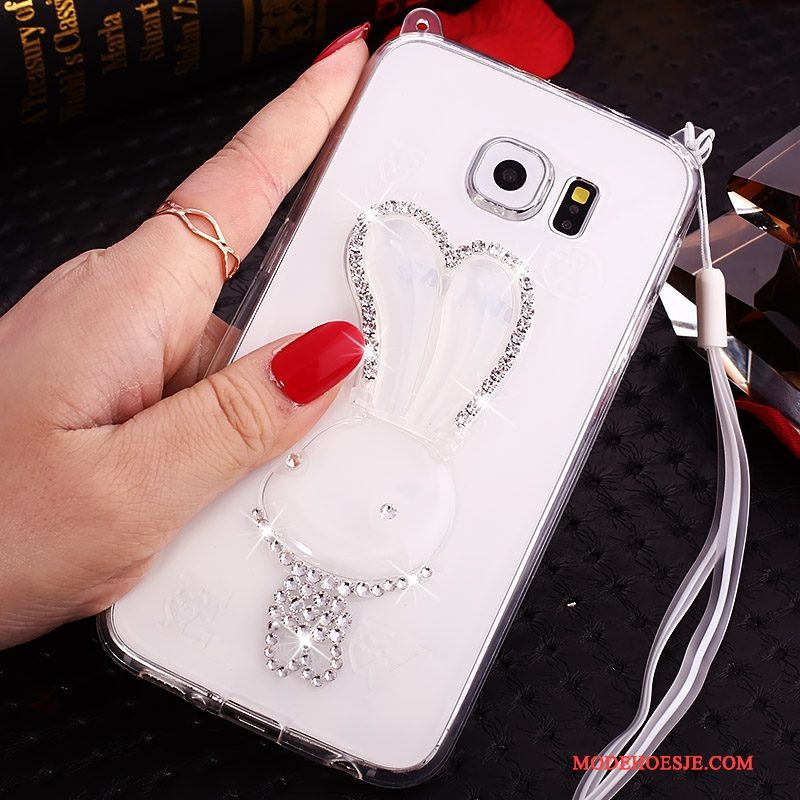 Hoesje Samsung Galaxy Note 5 Strass Purper Dun, Hoes Samsung Galaxy Note 5 Siliconen Doorzichtig Hanger