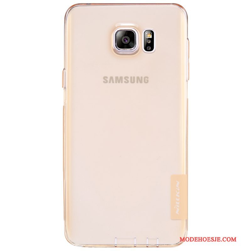 Hoesje Samsung Galaxy Note 5 Zacht Doorzichtig Blauw, Hoes Samsung Galaxy Note 5 Bescherming Goud
