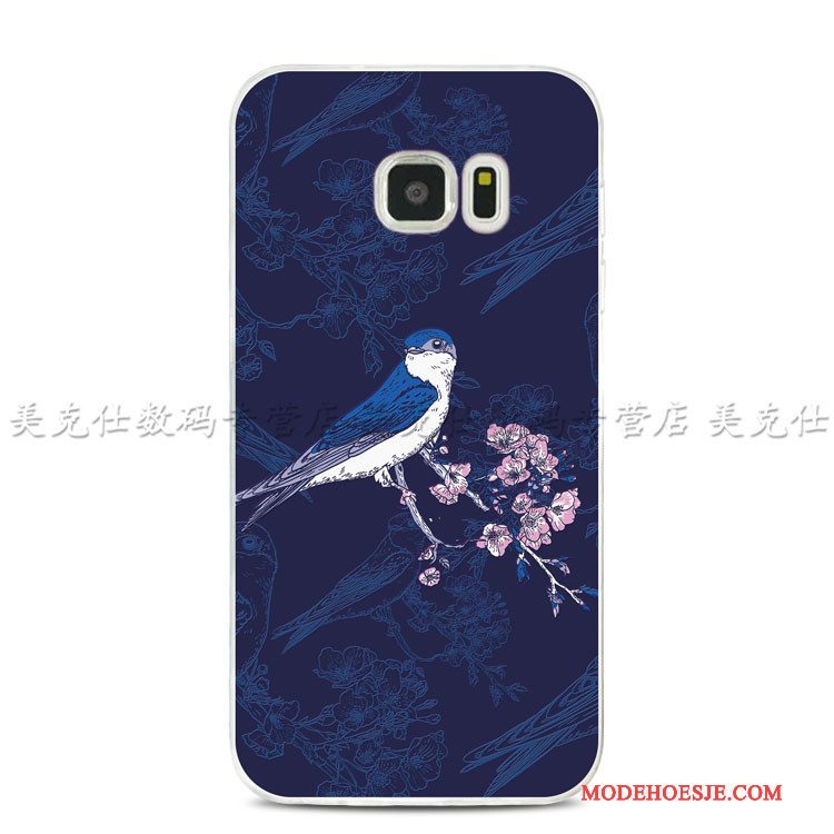 Hoesje Samsung Galaxy Note 5 Zacht Telefoon Donkerblauw, Hoes Samsung Galaxy Note 5 Reliëf