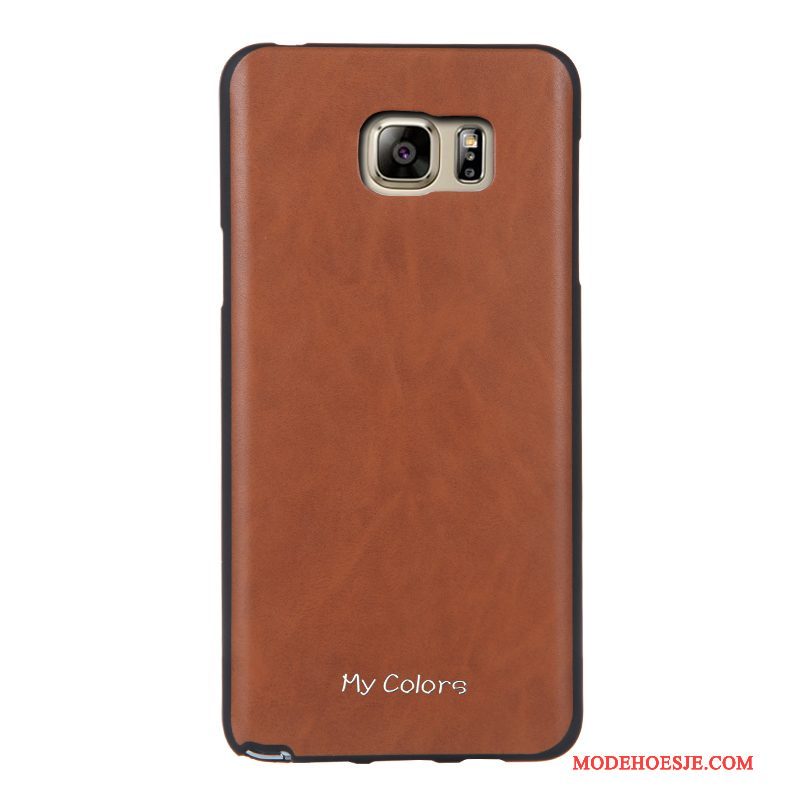 Hoesje Samsung Galaxy Note 5 Zacht Telefoon Rood, Hoes Samsung Galaxy Note 5 Leer Bedrijf