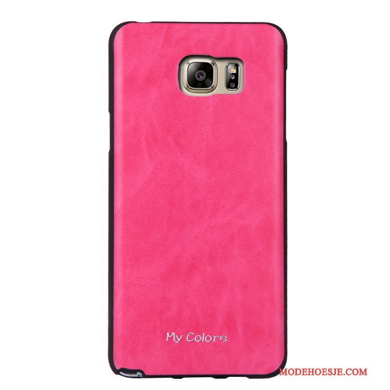 Hoesje Samsung Galaxy Note 5 Zacht Telefoon Rood, Hoes Samsung Galaxy Note 5 Leer Bedrijf