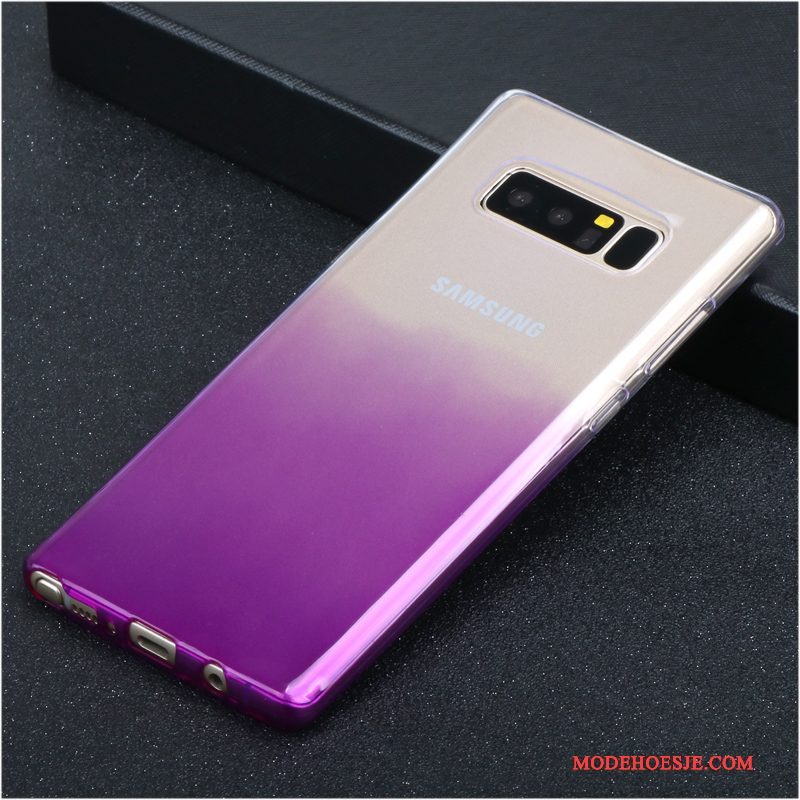 Hoesje Samsung Galaxy Note 5 Zakken Dun Doorzichtig, Hoes Samsung Galaxy Note 5 Siliconen Persoonlijk Purper