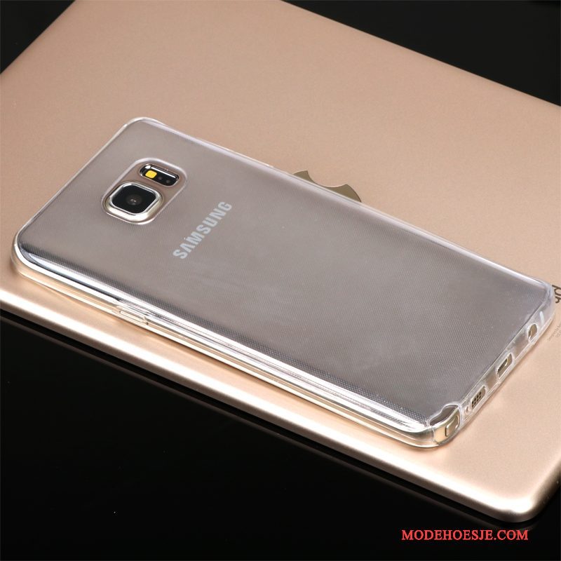 Hoesje Samsung Galaxy Note 5 Zakken Dun Doorzichtig, Hoes Samsung Galaxy Note 5 Siliconen Persoonlijk Purper