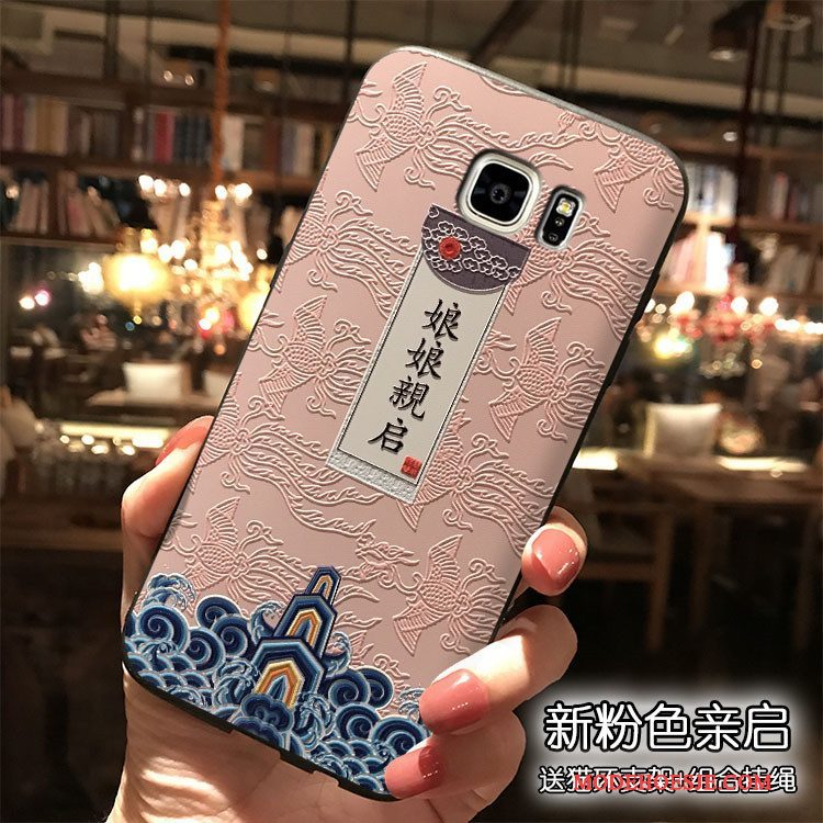 Hoesje Samsung Galaxy Note 5 Zakken Geel Anti-fall, Hoes Samsung Galaxy Note 5 Siliconen Hanger Chinese Stijl