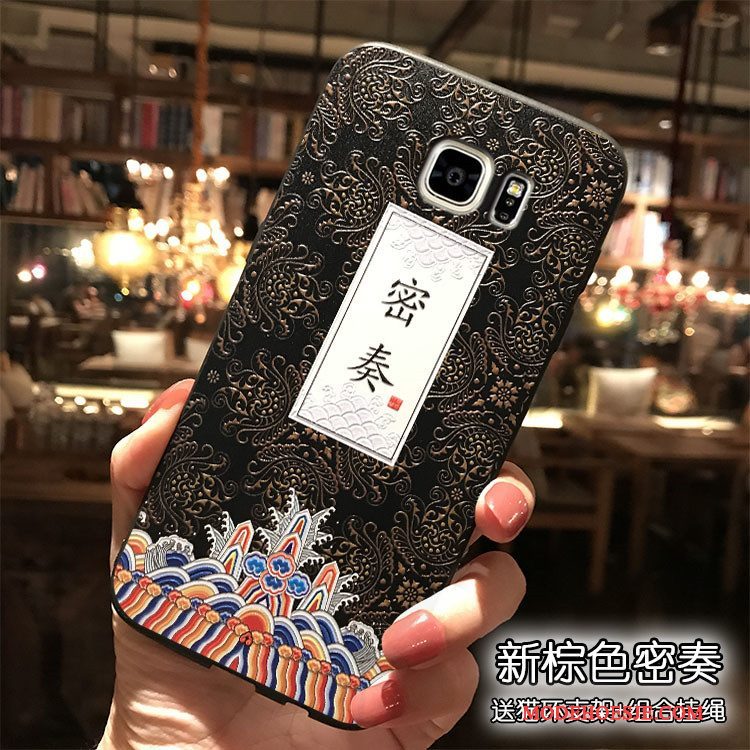 Hoesje Samsung Galaxy Note 5 Zakken Geel Anti-fall, Hoes Samsung Galaxy Note 5 Siliconen Hanger Chinese Stijl