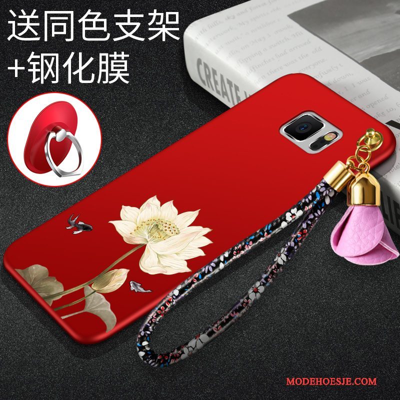 Hoesje Samsung Galaxy Note 5 Zakken Rood Dun, Hoes Samsung Galaxy Note 5 Bescherming Schrobbentelefoon