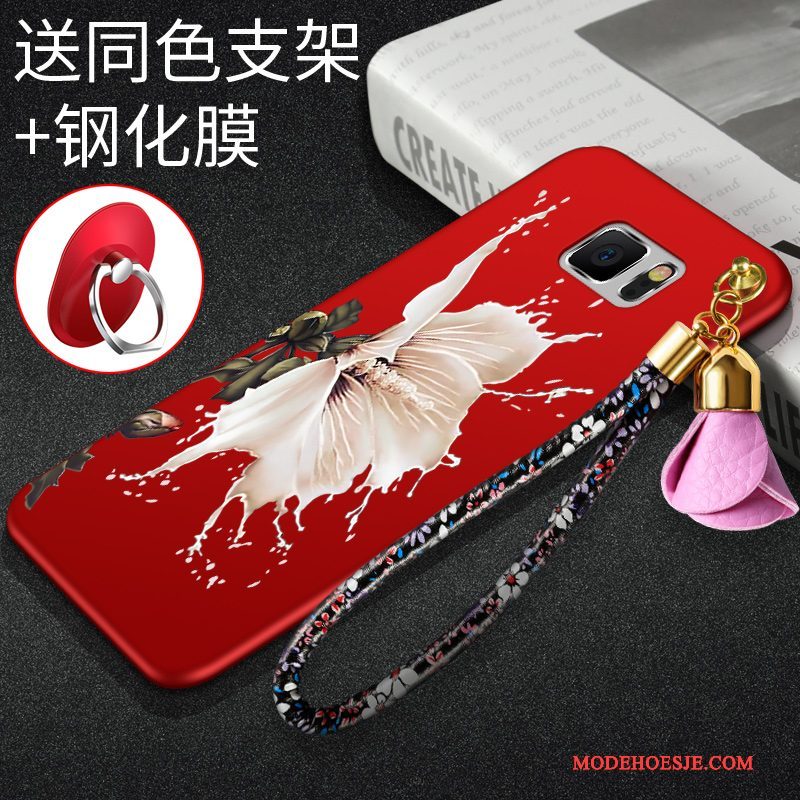 Hoesje Samsung Galaxy Note 5 Zakken Rood Dun, Hoes Samsung Galaxy Note 5 Bescherming Schrobbentelefoon