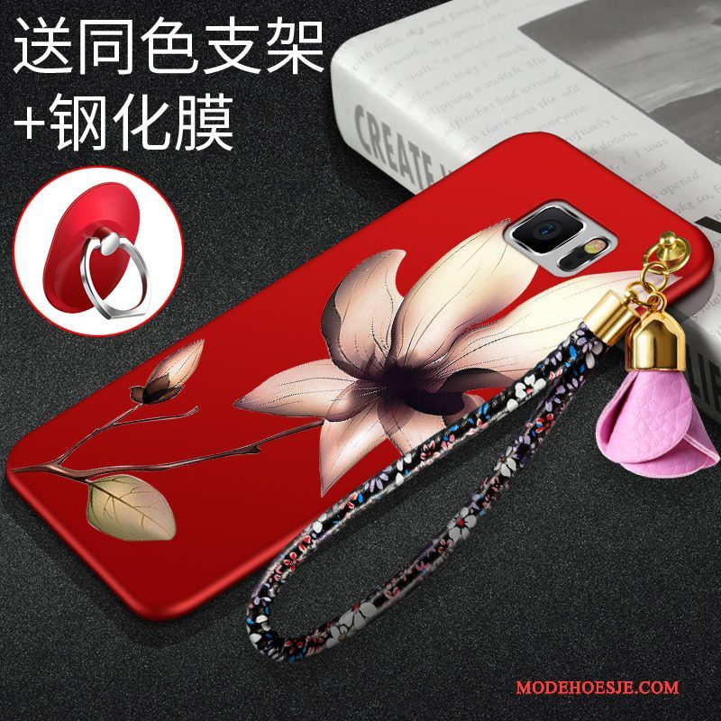 Hoesje Samsung Galaxy Note 5 Zakken Rood Dun, Hoes Samsung Galaxy Note 5 Bescherming Schrobbentelefoon