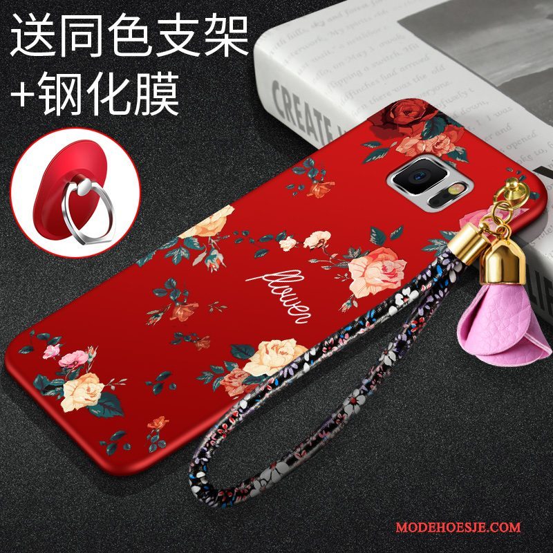 Hoesje Samsung Galaxy Note 5 Zakken Rood Dun, Hoes Samsung Galaxy Note 5 Bescherming Schrobbentelefoon