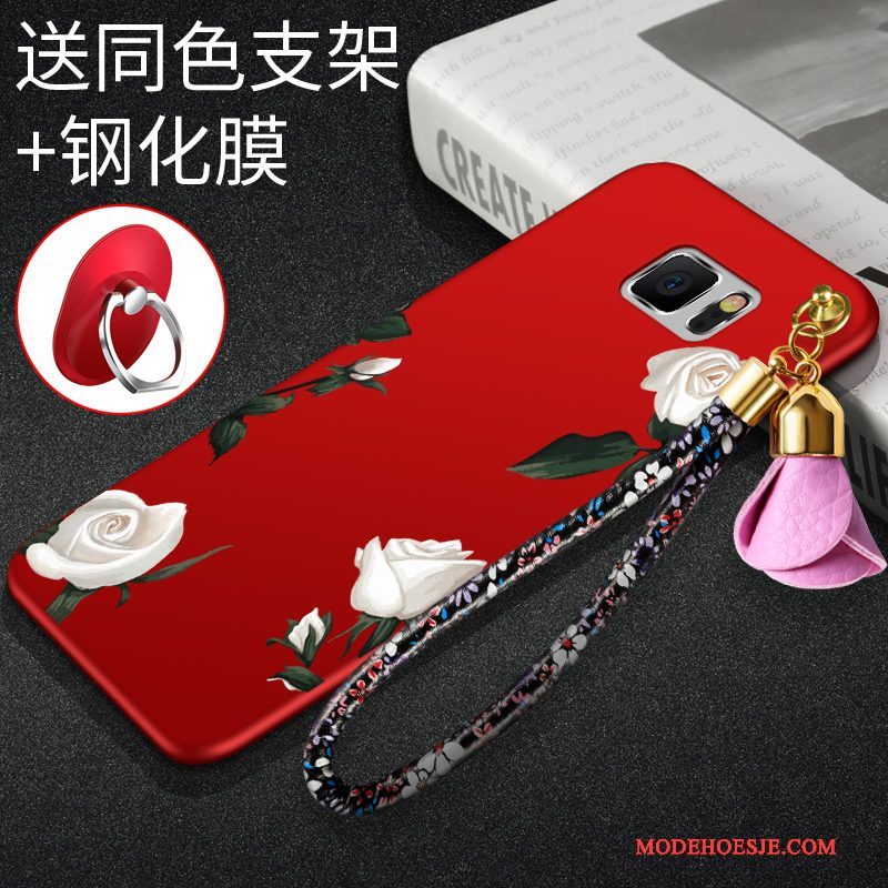 Hoesje Samsung Galaxy Note 5 Zakken Rood Dun, Hoes Samsung Galaxy Note 5 Bescherming Schrobbentelefoon