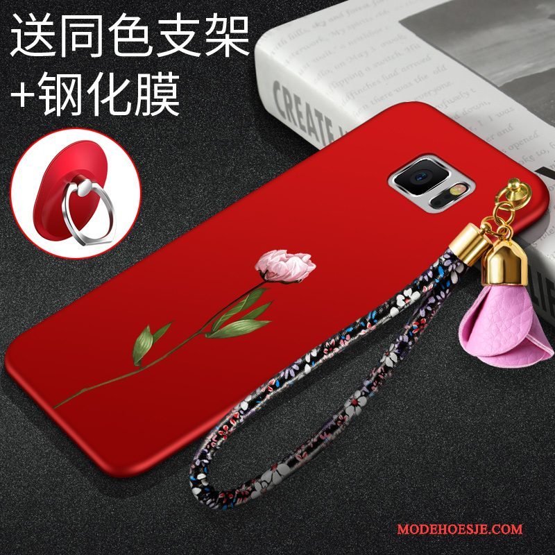 Hoesje Samsung Galaxy Note 5 Zakken Rood Dun, Hoes Samsung Galaxy Note 5 Bescherming Schrobbentelefoon