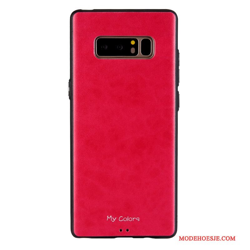 Hoesje Samsung Galaxy Note 8 Bescherming Anti-fall Schrobben, Hoes Samsung Galaxy Note 8 Zakken Kleur Effen Kleur