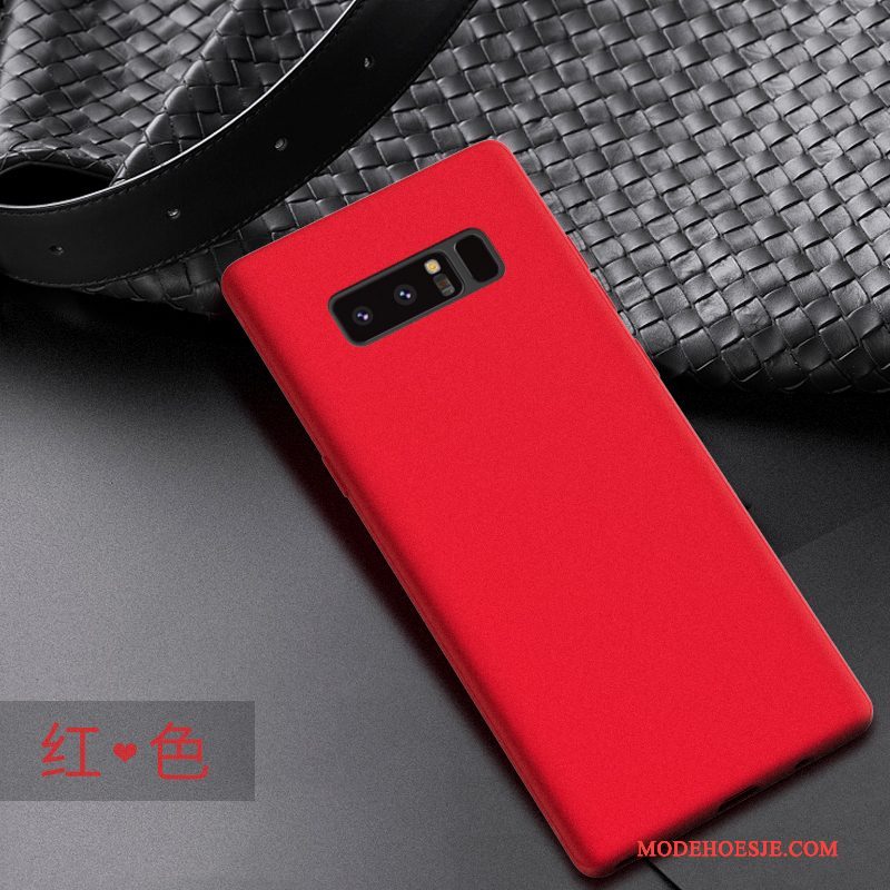 Hoesje Samsung Galaxy Note 8 Bescherming Patroontelefoon, Hoes Samsung Galaxy Note 8 Zacht Rood Schrobben