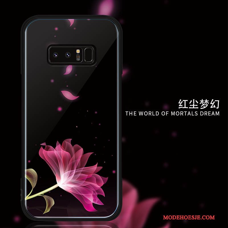 Hoesje Samsung Galaxy Note 8 Bescherming Trend Glas, Hoes Samsung Galaxy Note 8 Zacht Hard Anti-fall