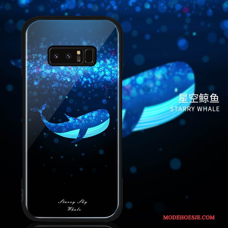 Hoesje Samsung Galaxy Note 8 Bescherming Trend Glas, Hoes Samsung Galaxy Note 8 Zacht Hard Anti-fall