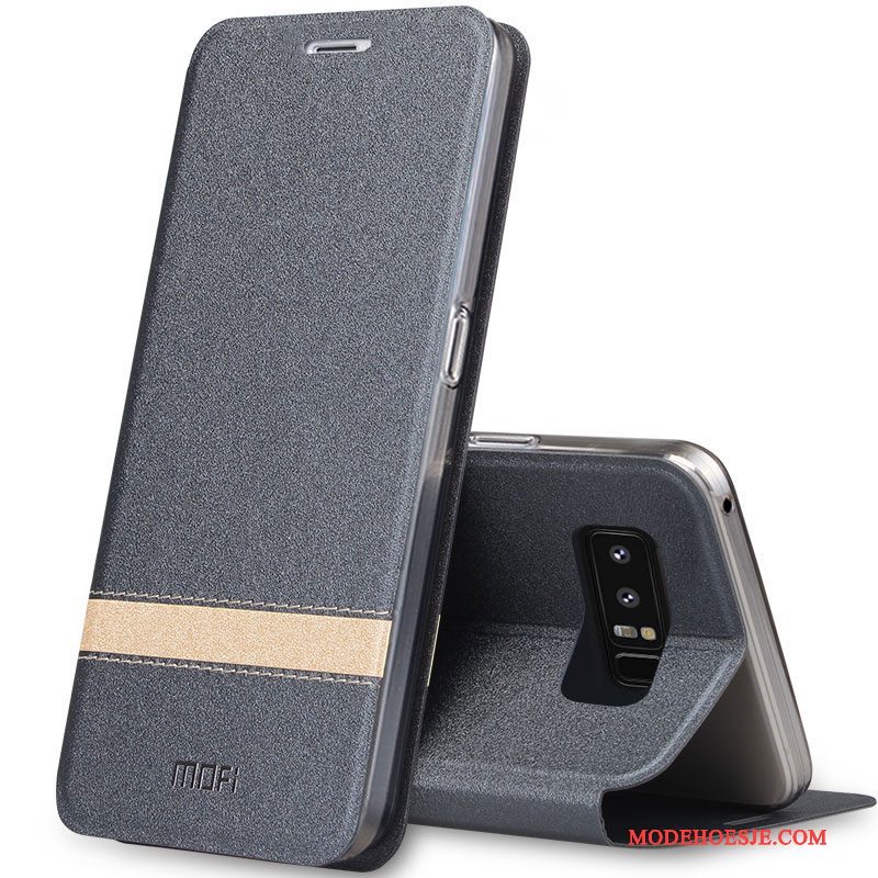 Hoesje Samsung Galaxy Note 8 Leer Telefoon Anti-fall, Hoes Samsung Galaxy Note 8 Folio Trend Goud