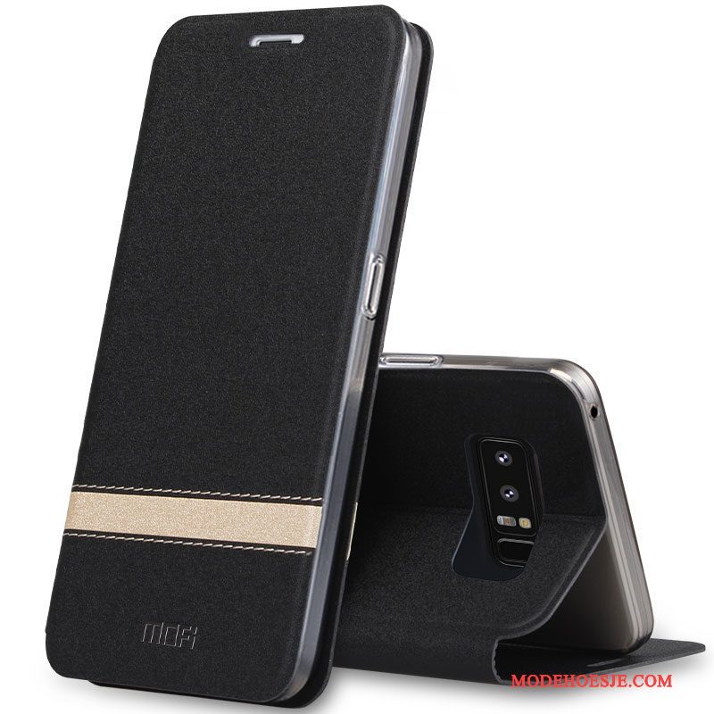 Hoesje Samsung Galaxy Note 8 Leer Telefoon Anti-fall, Hoes Samsung Galaxy Note 8 Folio Trend Goud