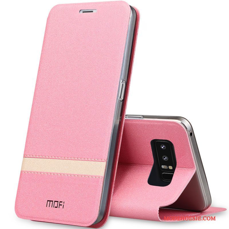 Hoesje Samsung Galaxy Note 8 Leer Telefoon Anti-fall, Hoes Samsung Galaxy Note 8 Folio Trend Goud