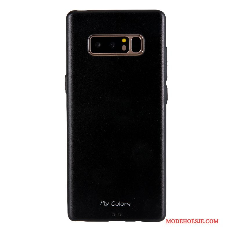 Hoesje Samsung Galaxy Note 8 Leer Telefoon Bedrijf, Hoes Samsung Galaxy Note 8 Zacht Donkerblauw