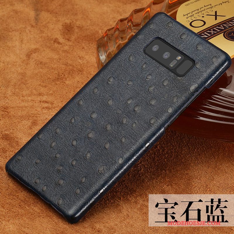 Hoesje Samsung Galaxy Note 8 Leer Trend Anti-fall, Hoes Samsung Galaxy Note 8 Luxe Telefoon Wijnrood